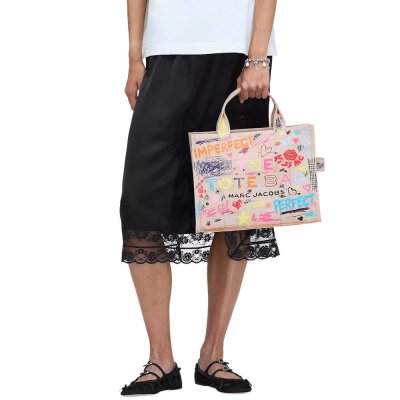 THE PUNK SCRIBBLE CANVAS MEDIUM TOTE BAG